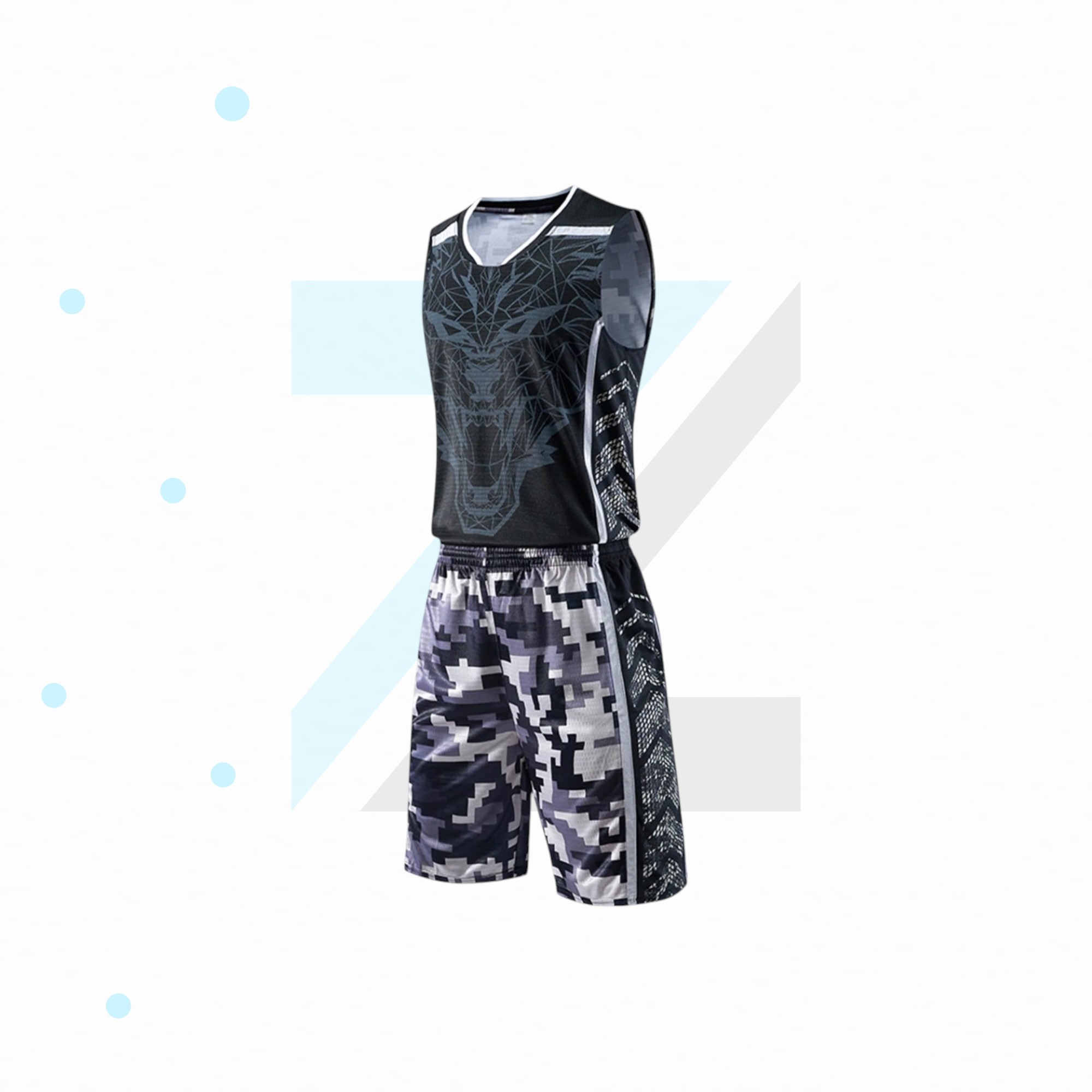 Pro Edge Basketball Uniform | Elite Court Jersey & Performance Shorts | Advanced Mesh angle 2